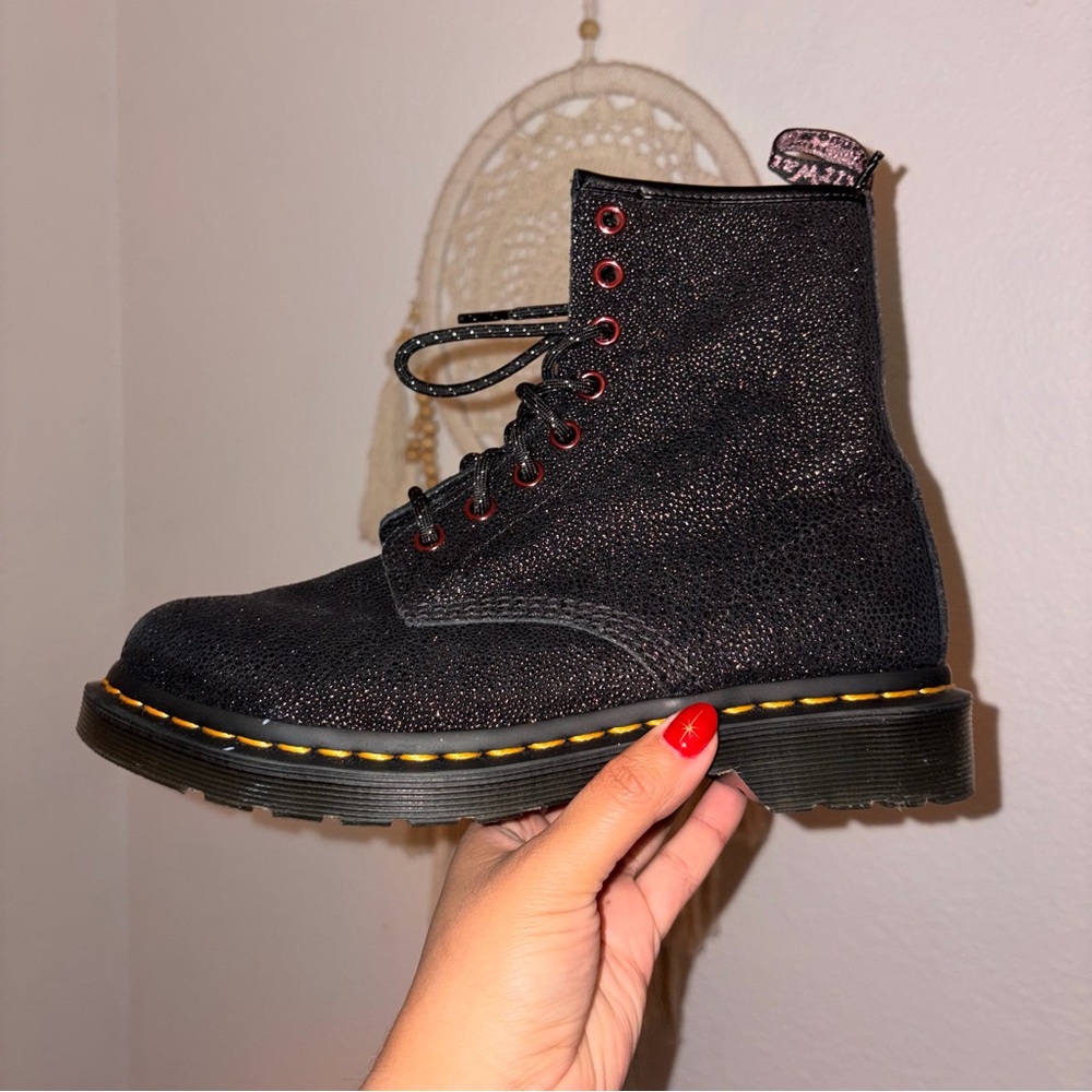 Dr. Martens 1460 BEJEWELED LACE UP BOOTS MSRP$190 Soft Suede Comfortable Unique - Picture 9 of 11